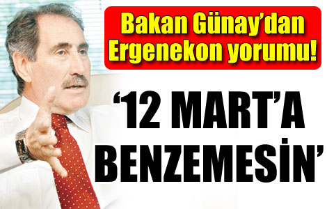 Günay’dan Ergenekon’a 12 Mart benzetmesi 